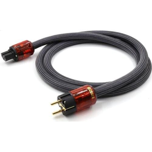 Hifi 5N OFC Pure Copper Solid Core EU version power cablewith P-04E/C-046 EU version connector plug
