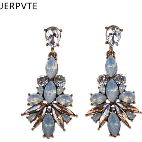 JERPVTE 2018 New Arrival Statement Crystal Stones Stud Earrings for Women Fashion Party Earring Accessory wholesale