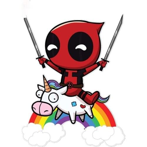 Creative Chibi Cartoon on Rainbow Horse Window Wall Auto Motorcycle Car Sticker Decal PVC Waterproof Good Quality Waterproof