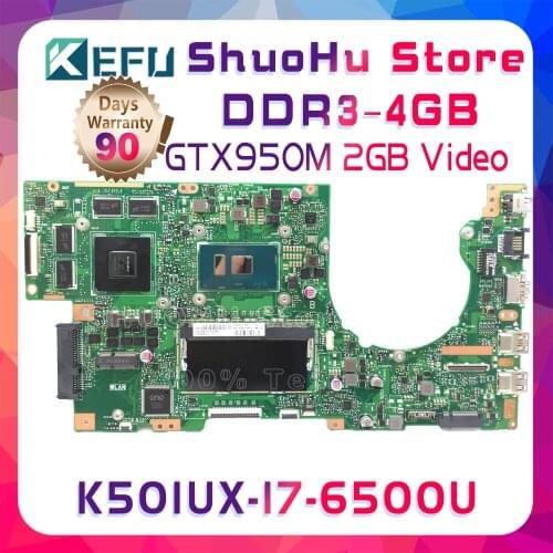 KEFU A501UB For ASUS K501UB K501UX K501U K501UW K501UQ A501U A501UX I7 Laptop Motherboard Tested 100% Work Original Mainboard