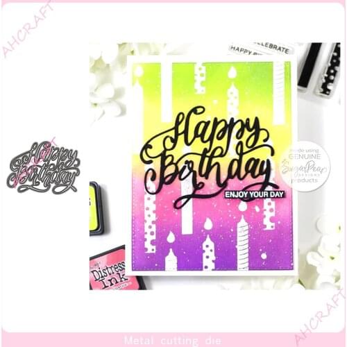 Happy Birthday Metal Cutting Dies for DIY Scrapbooking Photo Album Decorative Embossing Paper Card Crafts Die 2021