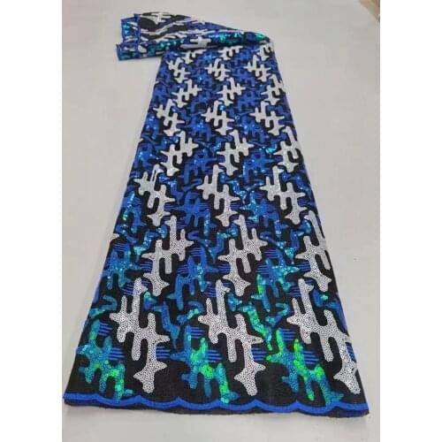 Multicolor French Mesh Velvet Lace Fabric With 3+3CM Sequin 2021 Latest High Quality Lace African Lace Fabric For Wedding Sewing
