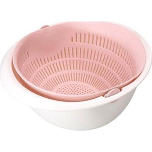 Multi-Functional Drain Basket Plastic Double Layer Vegetable Washing Basket Portable Kitchen Fruit Basket Home Kitchen Storage