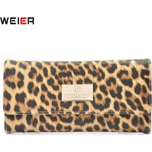 Fashion Leopard Pattern Long Wallets For Women Soft PU Leather Coin Pocket Purses Ladies Brand Designer Standard Female Purses