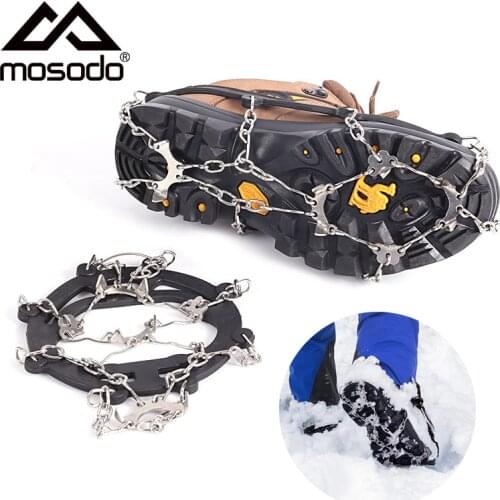 Mosodo 1pair Anti-Skid Snow Ice Gripper Winter Unisex Shoe Cleats Grips Spikes Crampons Fishing Climbing Anti Slip Shoes Cover