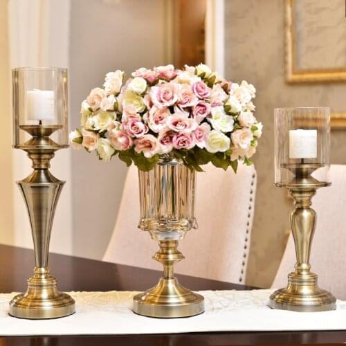 Neoclassical Metal Candlestick European Model Room Furnishings Dining Table Decoration Romantic Candlelight Dinner Candlestick
