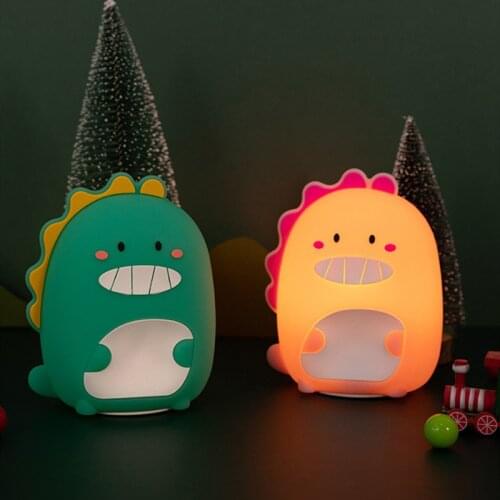 3D Silicone LED Night Lights For Children Kids Bedroom Bedside Lamp Holiday Gift Sleeping Creative Dinosaur Desktop Decor Lamp