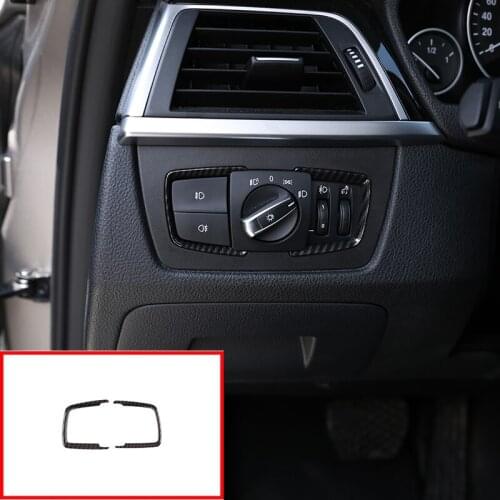NEW Car Accessories ABS Chrome Headlight Switch Decorative Sequins Trim For BMW 1 2 3 4 series F30 F34 X5 F15 2014-2017 2 Pcs