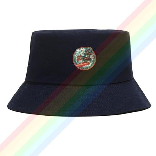 Surfing Your Wave Is Waiting Shaka Flat Top Breathable Bucket Hats Unisex Summer Printing Fishermans Hat