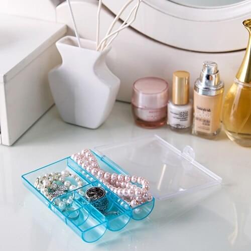 Portable matte six Compartment Jewelry Box storage box 12*10*2.7cm Free shipping