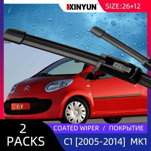 Coated wiper Front Wiper Blades For Citroen C1 MK1 2005 - 2014 Windshield Windscreen 26"12"