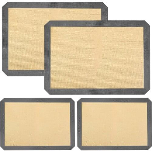 Silicone Baking Mats for Half Baking Sheet Pans Non-Stick Macaron Baking Mats Set,Cookies/Pastry/Bun/Bread Making Mat