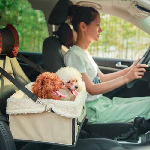 Pet car bag Portable Safety Small Pet Car Seat Carrier Foldable Multifunction Puppy Dog Travel Bed For Car Washable Warm Booster