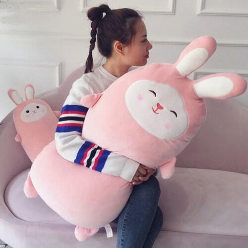 1m super soft giant plush Pillow Pink rabbit Smile Bunny stuffed animal throw Pillow Hug Cushion for girlfriend Sweet gift