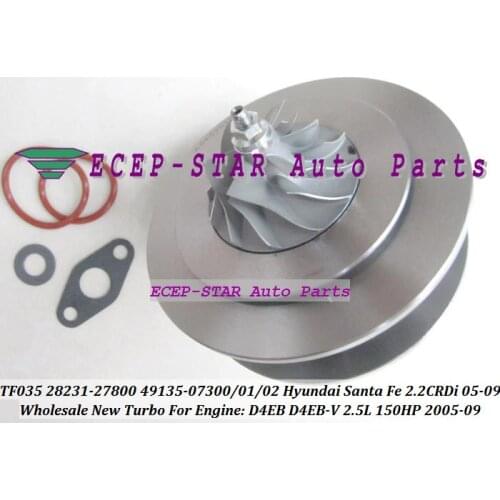 Turbo Cartridge CHRA TF035 28231-27800 49135-07100 49135-07302 Turbocharger For HYUNDAI Santa Fe 2005-09 D4EB V 2.2L CRDi 150HP