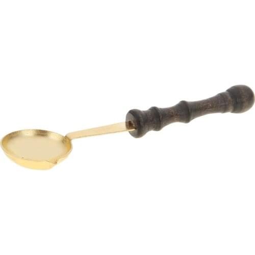 Retro Sealing Wax Furnace Stove Pot Wood Handle Sealing Wax Spoon for Wax Sealing Decorative Wax Stamp Craft Gift