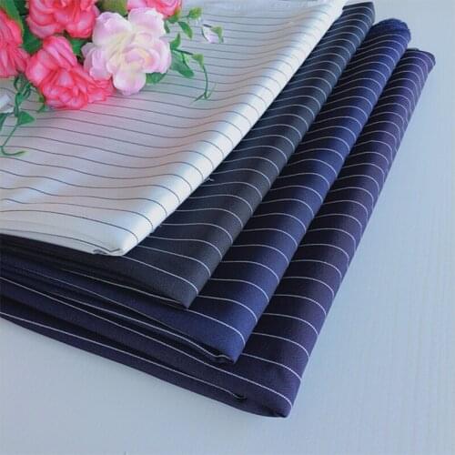 High quality new black and white pinstripe yarn-dyed striped cloth DIY hakama suit clothing