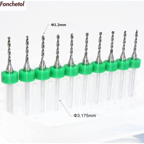 1.2mm-10pcs CNC computer machine solid carbide micro Drill bit,Printed Circuit Board Drill Bit,SMT,plastic and copper