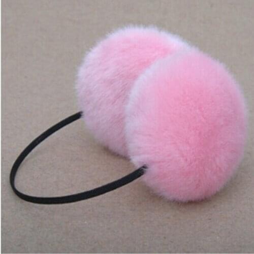 1 PCS Fashion warm rabbit fur earmuffs Autumn winter women warm earmuffs Christmas gifts multicolor