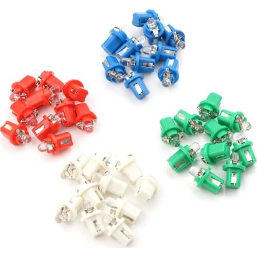 10Pcs/lot Multi Color T5 B8.5D B8.5 SMD LED Car Light Automobiles Light-emitting Diode Instrument Dashboard Light Bulbs DC 12 V