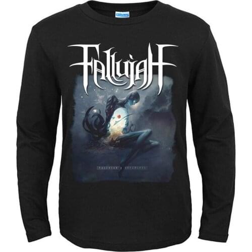 12 designs fallujah American Rock band Brand men women full long sleeves shirt heavy death Metal Punk black tee