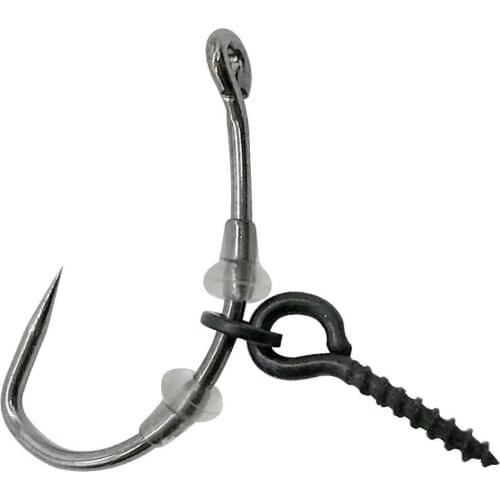 20Pcs Carp Rig Ring Stops with 20Pcs Bait Screw Fishing Hook Block Beads Fishing Terminal Tackle Fishing Accessories Kit