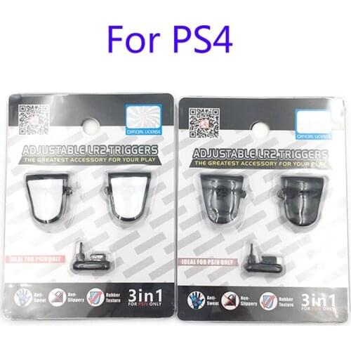 3 in 1 R2 L2 Adjustable Trigger Extenders W/ Dust plug Dual Triggers Attachment for Playstation PS4 Dualshock 4 PS4 Slim PS4 Pro