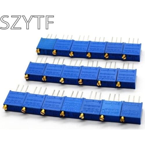 3296W 103 203 503 10K top adjustable multi-turn potentiometer 1K 2K 5k 10k 20k 50K 100K 200k 500K 1M 50pcs