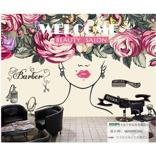 3d wall mural on the wall paper Vintage hand drawn floral beauty salon and nail shop decor photo wallpaper in the living room
