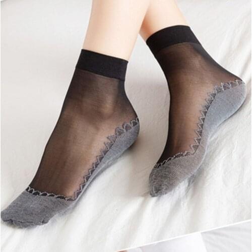 40pcs Chinlon Silk Summer Socks Ultrathin Comfy Slip-resistant Crew Socks