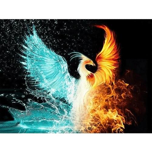 LaoJieYuan Phoenix DIY 5D Diamond Painting Full Square Drill Animal Diamond Embroidery Cross Stitch Rhinestones Mosaic Gift Wall