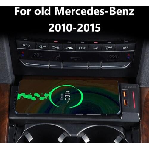 For Benz W212 E-Class E260 E300 2012-2015 Car Accessories 15W Wireless Mobile Phone Charger Cigarette Lighter Installation