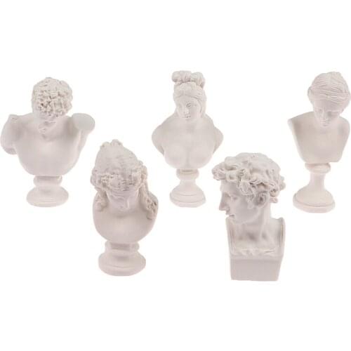 White Resin Bust Sculpture 1/12 Dollhouse Miniature Furniture Simulation Pretend Doll House Accessoreis