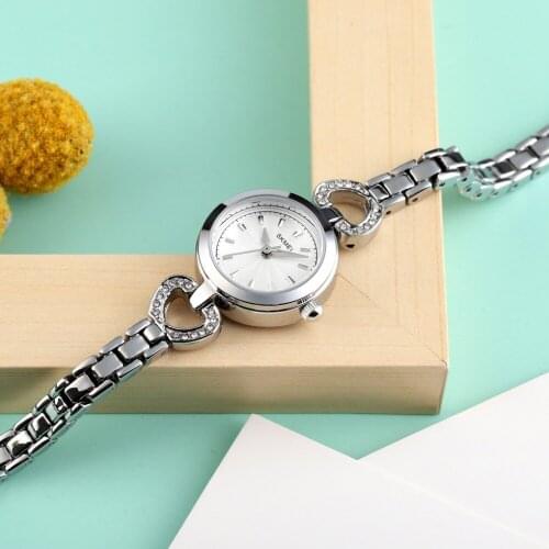 SKMEI Brand Watches Gold/Silver Women Luxury Crystal Fashion Casual Wristwatches Ladies Quartz Dress Watches Female Clock