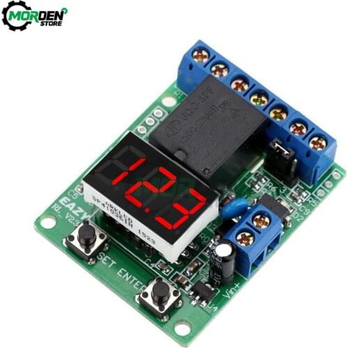Digital Voltage Control Relay Module Relay Switch Control Board Module LED Voltmeter Charging Discharge Monitor DC 12V 24V