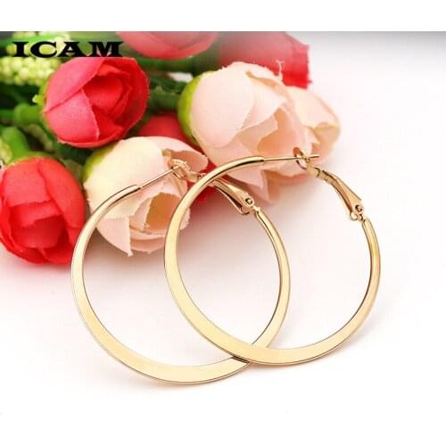 ICAM Elegant Geometric Round Circle Hoop EarringsHollow Circle Fashion Earrings For Women Statement Jewelry Exquisite Gift
