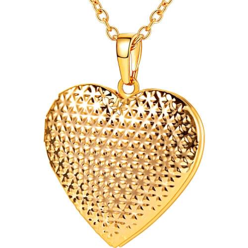 Collare Heart Locket Necklace Gold Pink Silver Color Stainless Steel Girl friend Gift Fashion Chain Neckalace P299