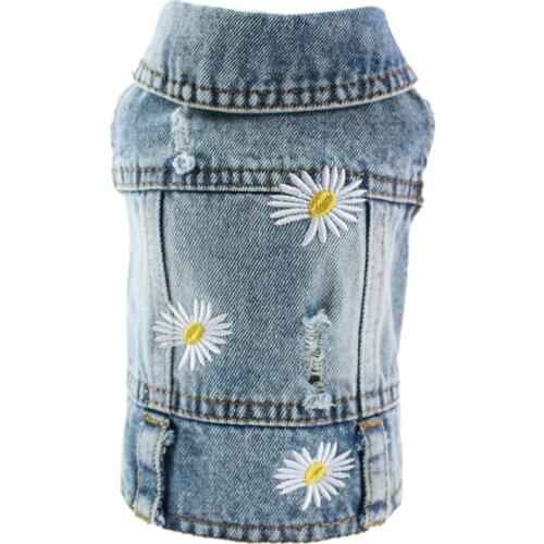 Summer Denim Dog Clothes Cowboy Pet Dog Coat Puppy Clothing For Small Dogs Jeans Jacket Dog Vest Coat Puppy Outfits Cat Clothes