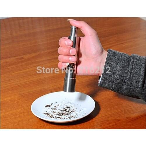 Stainless Steel Thumb Push Salt Pepper Grinder Spice Sauce Mill Grind Stick Tool