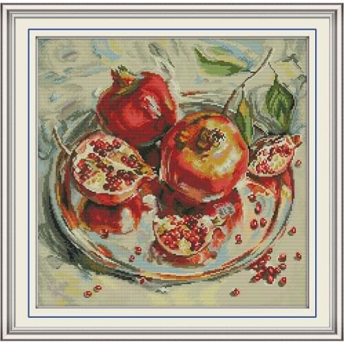 Pomegranate cross stitch kit aida 14ct 11ct count printed canvas stitches embroidery DIY handmade needlework J394