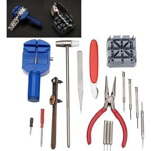 16pcs Watch Repair Tool Kit Professional Chain Band Strap Link Remover Superior For Changing Batteries Watch Accessories#g3