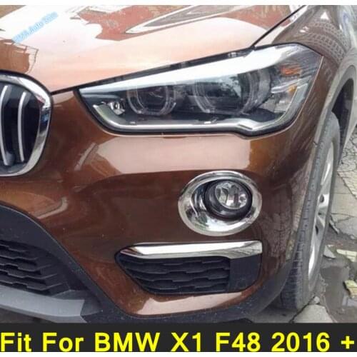 Lapetus ABS Chrome Front / Rear Fog Lights Lamp Decoration Frame Cover Trim For BMW X1 F48 2016 - 2019 External Spare Parts