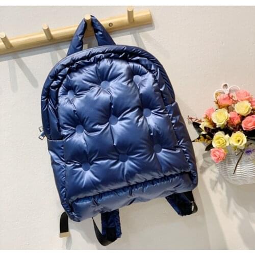 New ladies cotton backpack autumn and winter Korean fashion cotton space cotton air bag portable shoulder back down female bag