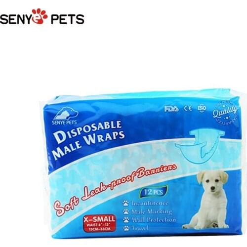 SENYEPETS Disposable Diapers Super Absorbent Diapers for Dogs and Cats High Quality Male Dog Pants 12 PCS/Bag Dog Diapers DD601