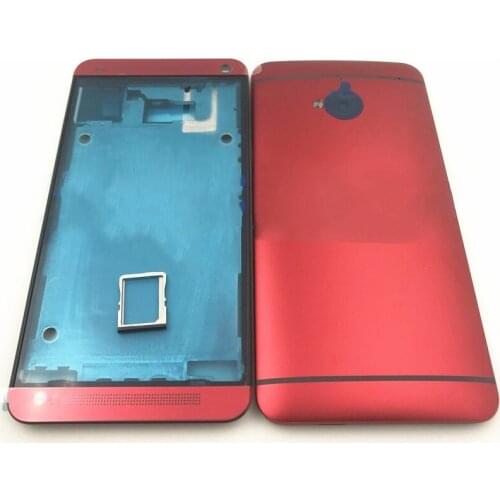 Original LCD Front Frame Battery Door Back Cover For HTC One M7 801e 801n 801s Power Volume Buttons+Camera Lens For M7 Housing