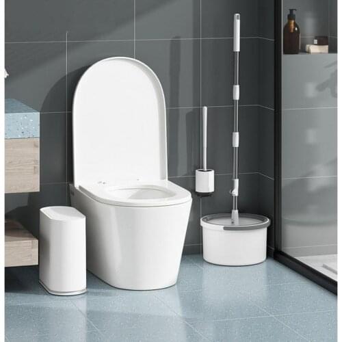 Flat Mop Bucket System Separates Dirty and Clean Water with Washable & Reusable Microfiber Pads for Home Kitchen Floor