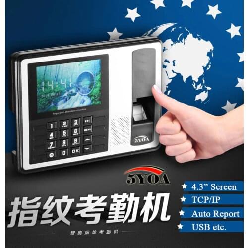 Biometric Fingerprint Time Clock Recorder Attendance soco ingles TCP IP Electronic Punch Card ID Reader System Machine Employee