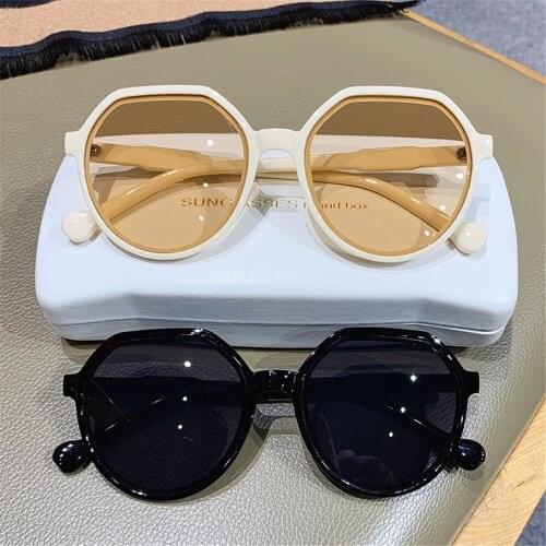 2021 New Fashion Style All-match Trend Sunglasses Personalized Round Frame Sunglasses Ins Trend Candy Color Big Frame Sunglasses