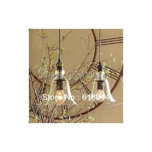 Rustic Glass Modern Bell Pendant Bell Lighting Corridor lights Dining Room Lamps for Home Modern Hanging Bar Lights 240V 220V