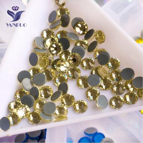 YANRUO 2028HF All Sizes Jonquil Crystal Hotfix Strass Stones Flatback Rhinestones For Dress Decorative Jewelry Craft